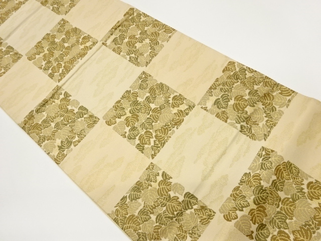 JAPANESE FUKURO OBI / WOVEN CLOUD & CHECKERED